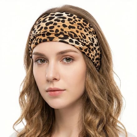 Panterprint haarband dames – elastische brede haarband – multifunctionele stoffen haar accessoire – modieuze en comfortabele stijl