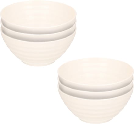 Plasticforte Schaaltjes - 6x - ivoor wit - kunststof - 14 x 6.5 cm - kommen