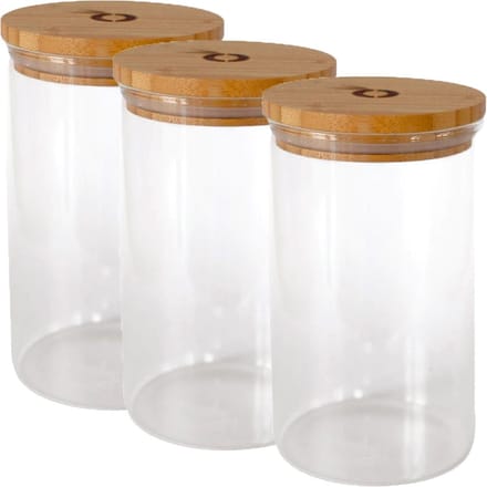 Pandoo - Voorraadpot - Glas - 1000ml - 3 Stuks