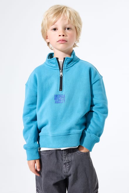 GARCIA Jongens Tekst Print Sweater Blauw Lange mouw