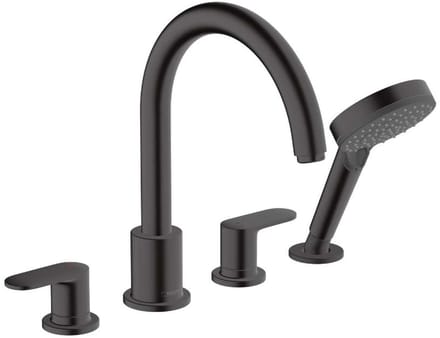 Hansgrohe Vernis Blend Afdekset badkraan - 211mm 4-gats - mat zwart