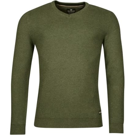 Baileys Trui V-Neck Cotton Structure Knit Groen / male