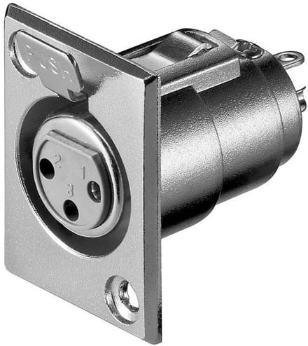 XLR 3-pins (v) inbouw connector / grijs