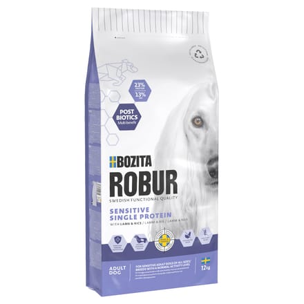 Bozita Robur Sensitive Enkel Eiwit Lam & Rijst - Dubbelpak: 2 x 12 kg