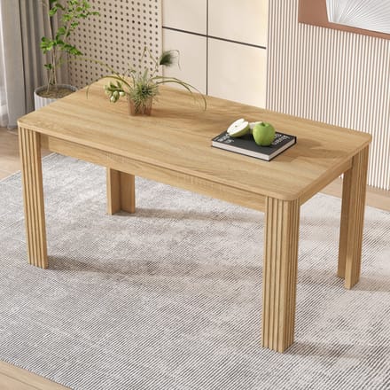 MIVRAY Eettafel - Modern Rechthoekig Design Met Houtnerf - Voor Eetkamer En Woonruimte - Spaanplaat Eikenkleur