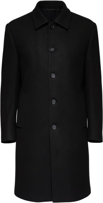 OMBRE Jas - Lange Mouw - Knopen - Effen Zwart S
