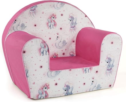 Zachte Minky Sofa Stoelkruk voor Kinderen - Eenhoorn Roze