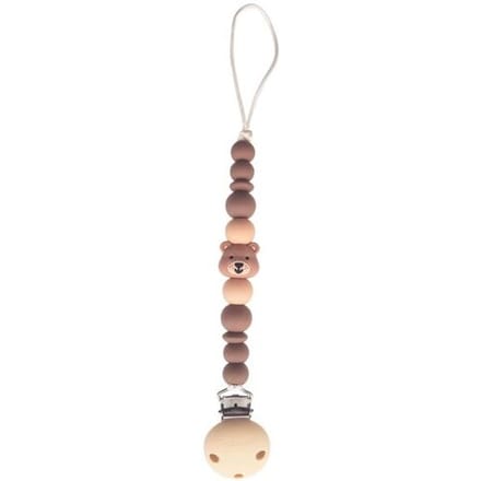Chewies & More Clip speenkoord Silicone Bear Brown unisex