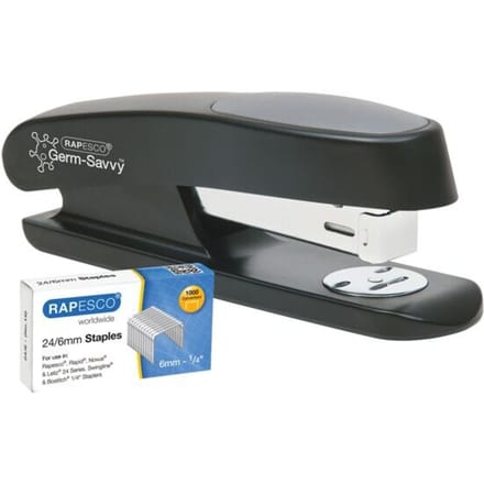 Nietmachine Rapesco Germ-Savvy Less Effort Eco Sting Ray antibacterieel zwart