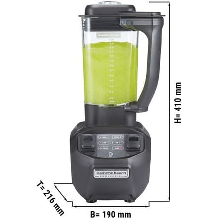 HAMILTON BEACH Professionele blender RIO HBB225 - 1,4 liter - 625 Watt Zwart