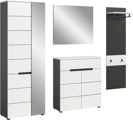 Canu garderobe opstelling C33 wit, grijs.