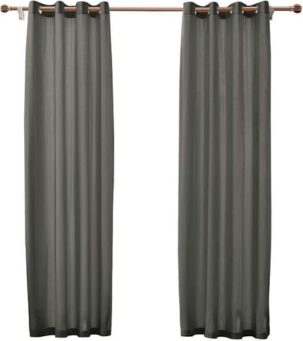 Larson - Velvet Gordijnen - 2.8m x 2.5m - Ringen - Donkergrijs