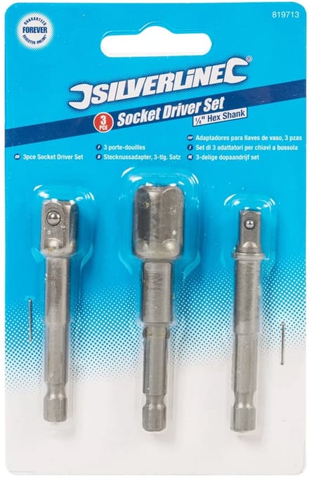 Silverline Doppenset - Chroom Vanadium Staal - 3 Delig - Voor Diverse Maten