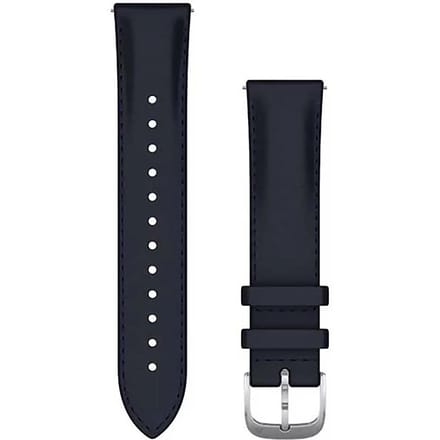 Garmin Quick Release Horlogebandje - Italiaans Leren Wearablebandje - 20mm - Navy / Zilver