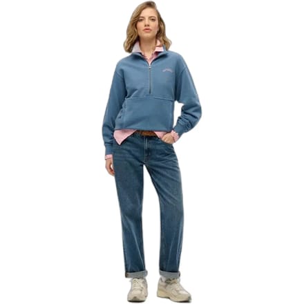 Superdry - Essential Logo sweatshirt met halve rits - Dames - Truien