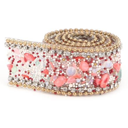 2,5 cm DIY Diamond Mesh Wrap Roll met kristallen strass-steentjes, kettingversiering en lintdecoratie (#06) beige