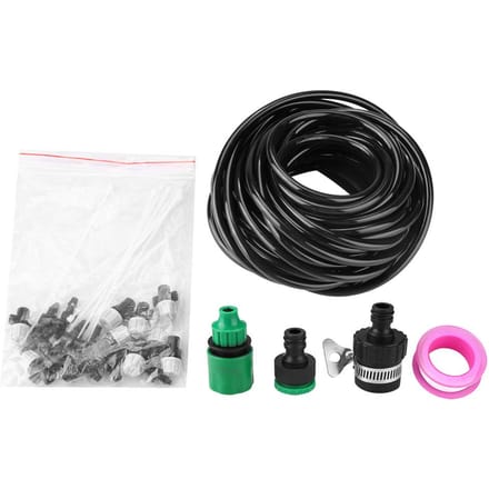 Micro Système d'Irrigation d'Eau Jardin Serre Plantes Arrosage Automatique Kit Tuyau 10M black