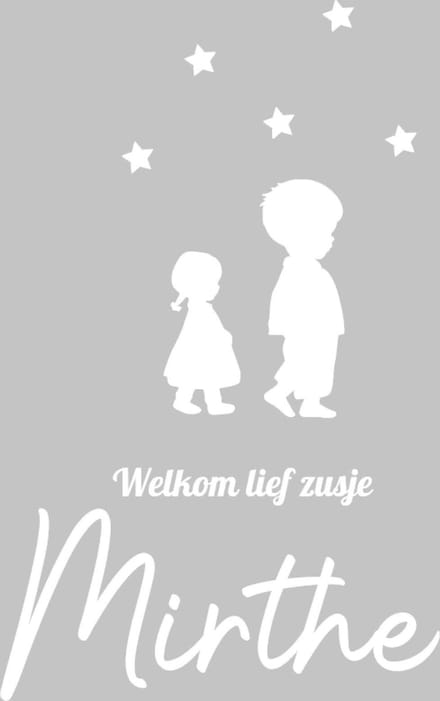 Raamsticker Geboorte - Welkom lief zusje