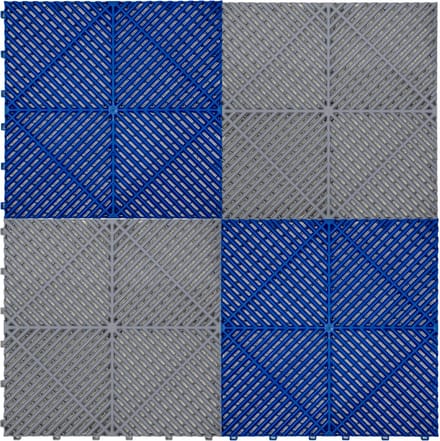 Geventileerde kliktegels - grijs/blauw - 6m x 6m - antislip
