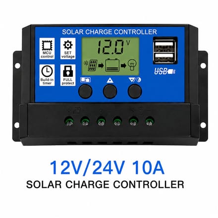 VHV 20A DC 12V - 24V PWM Solar laadregelaar met LCD en 5V USB-2025