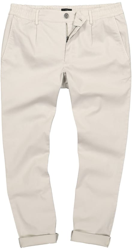 JP 1880 - Heren - Chino FLEXNAMIC® elastische band plooien moderne straight-Fit - Cement - Maat 68