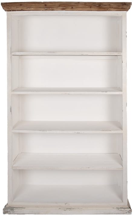 Clayre & Eef Boekenkast 116x36x195 cm Wit Hout