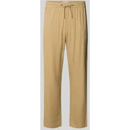 wide fit linnen broek met viscosegehalte model 'Malvin'