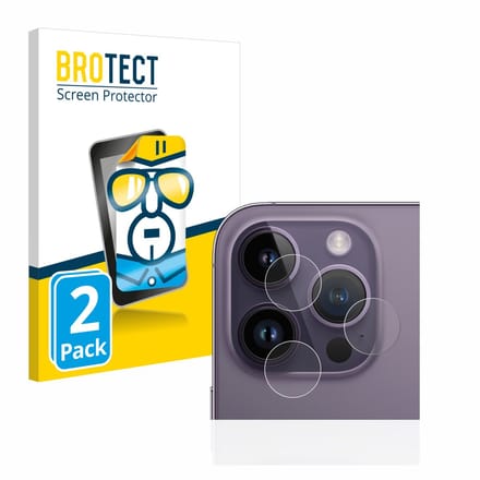 BROTECT - Screenprotector voor Apple iPhone 14 Pro (ALLEEN Camera Lens) - Folie Beschermfolie transparant 2 Stuks