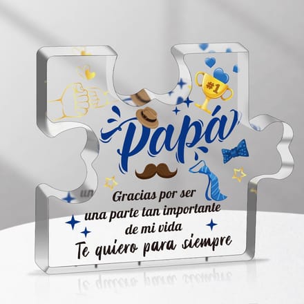 Allecto - Papa cadeau - Gegraveerde acryl blok puzzel
