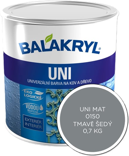 Balakryl UNI MAT 0,7kg, 0150 donkergrijs