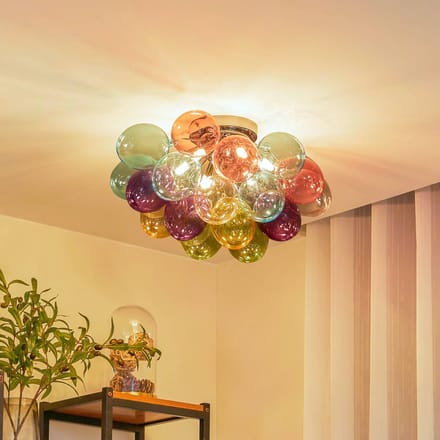 Lucande - plafondlamp - 6lichts - Glas - H: 32 cm - G9 - meerkleurig