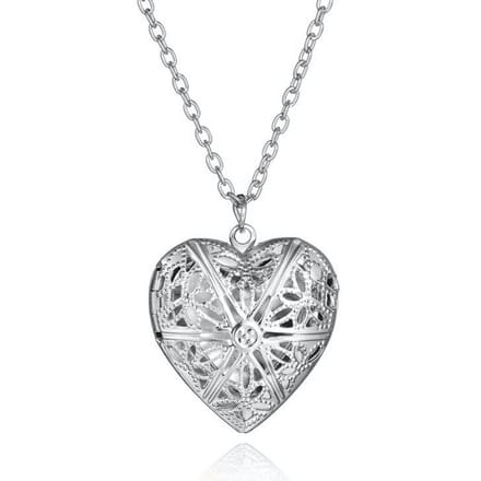 Victorious Dames Ketting – Zilverkleurig Hart – Zilverkleurig – Uitklapbaar – 50cm