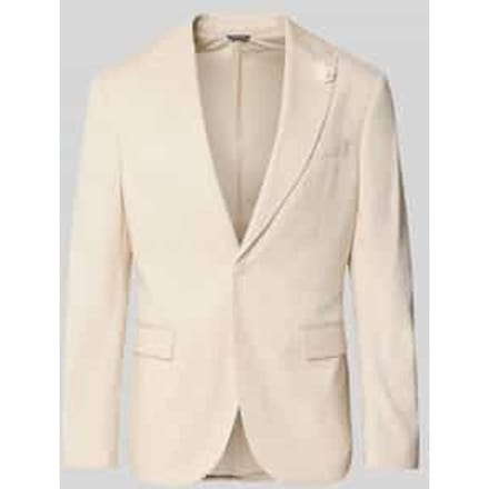 slim fit 2-knoops colbert met linnen-aandeel