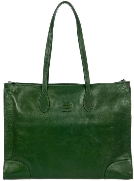BRIC'S Leren business tas met laptopvak Volterra Opera Bag Pine groen
