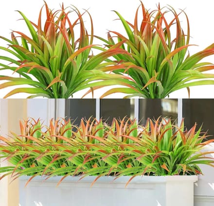 Omgoods - Set van 6 Kunstgras Planten voor Binnen en Buiten