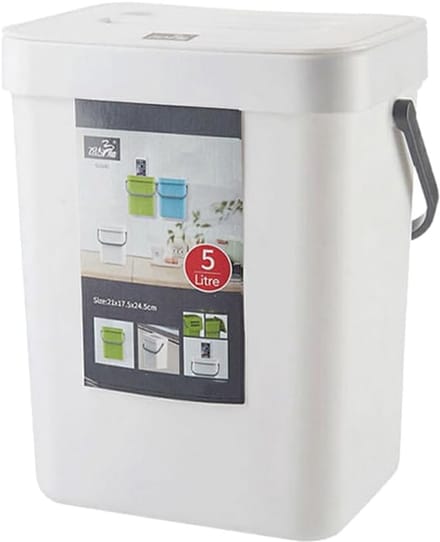 Wand Prullenbak - Ruimtebespaarder - Afval Scheiden - Niet-geperforeerd - 5L Inhoud - Wit