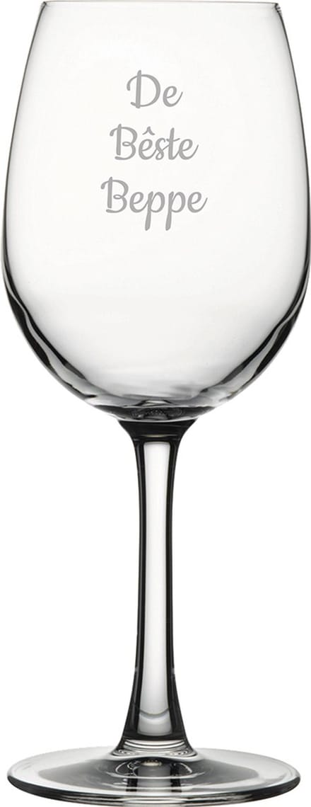 Gegraveerde witte wijnglas 36cl De Bêste Beppe
