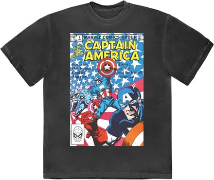 Marvel Captain America - Many Captain Americas Comic Cover Heren T-shirt - 2XL - Zwart