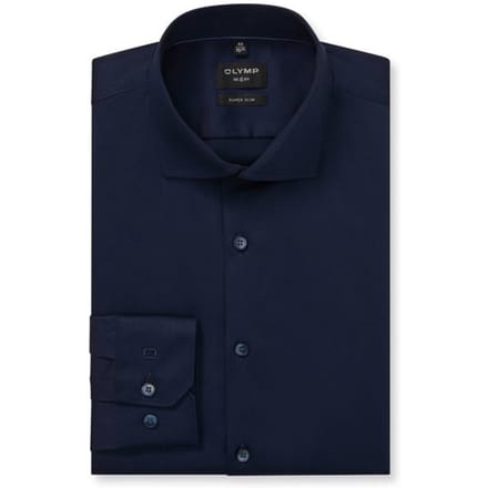 OLYMP No. Six Overhemd, Super Slim, Royal Kent, Kobaltblauw