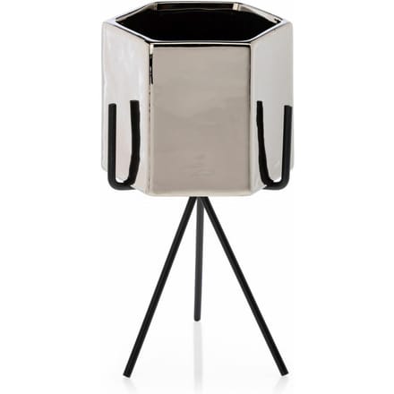 HowHomely - Sashi Serie - Tuinpot - Zilver - 20 cm - Keramiek