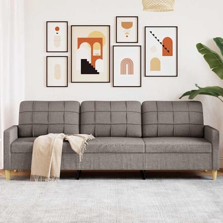 vidaXL - Driezitsbank - 210 - cm - stof - taupe