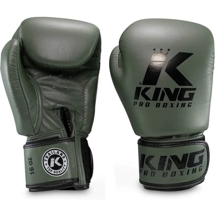 King Pro Boxing Bokshandschoenen - BGVL 3 - Olijfgroen 16 oz