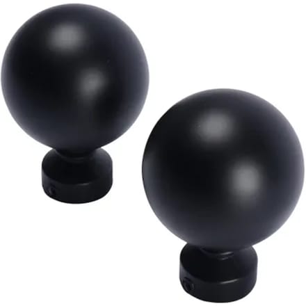 Decomode Eindkop Bulb Zwart 20mm 2x