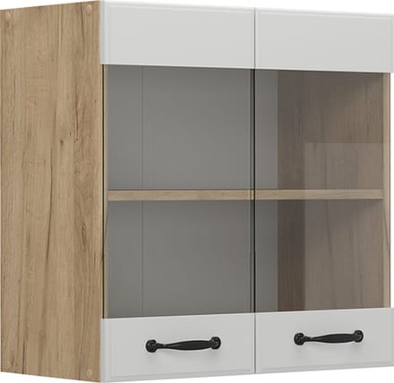 Vicco R-Line Glazen keukenkast – 60 cm Wit Landhuis