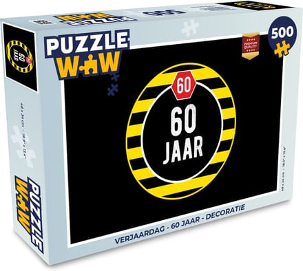 Puzzel Verjaardag - 60 Jaar - Decoratie - Legpuzzel - Puzzel 500 stukjes