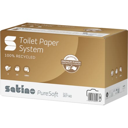 Toiletpapier Satino JT3 PureSoft systeemrol 2-laags 100m naturel 307140