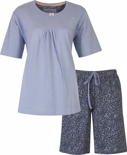 Medaillon Dames Shortama - Pyjama Set - Korte Mouwen - Grijs - Maat S