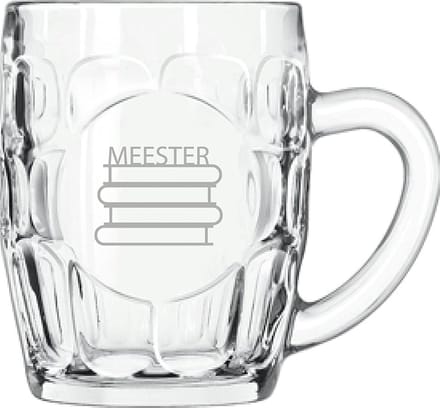 Gegraveerde Bierpul 55cl Meester met boeken