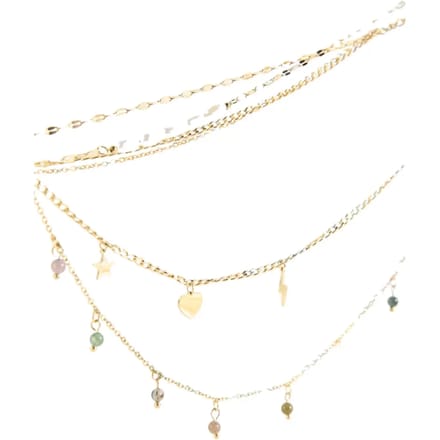 Set van gouden decoratieve parelcollier en een dameshanger 24 Colours