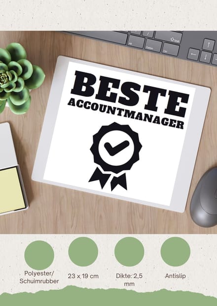 Akyol - beste accountmanager Muismat - Beste accountmanager - collega - welkom - afscheid - 23 bij 19 cm